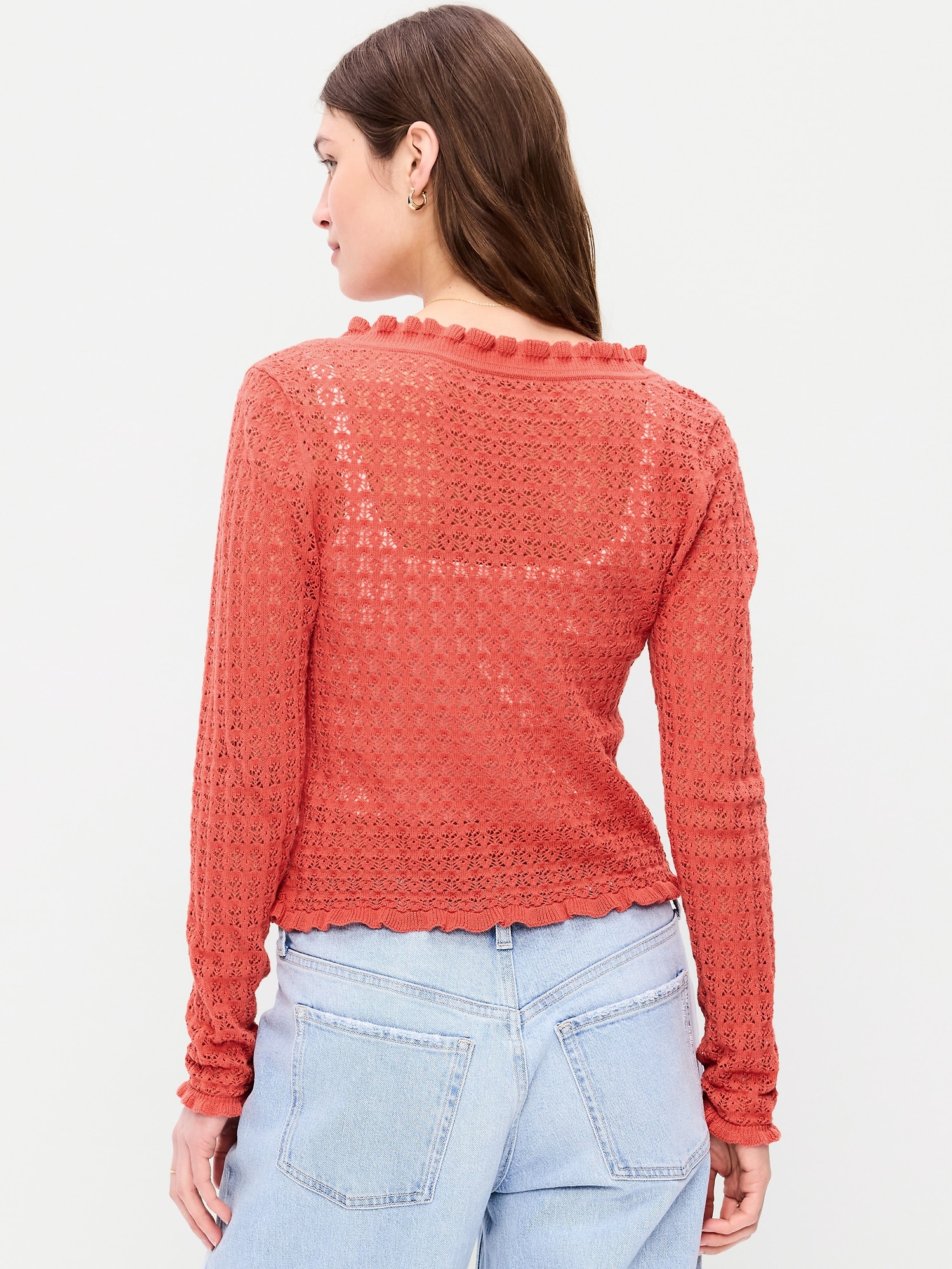 Seaside Cotton Tie-Front Cropped Cardigan