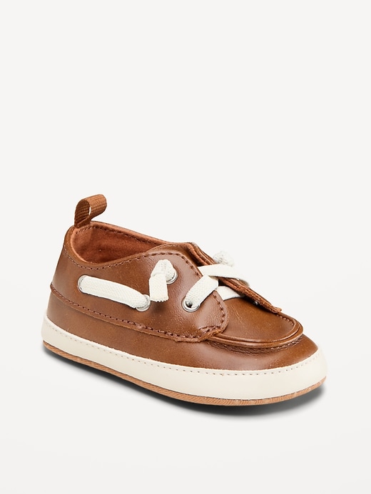 Image number 1 showing, Faux-Leather Boat Shoes for Baby