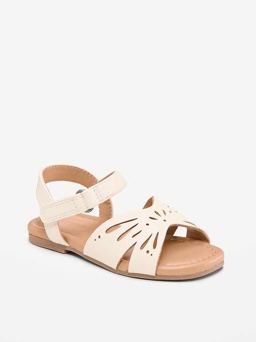 Image number 1 showing, Faux-Leather Sandals for Toddler Girls