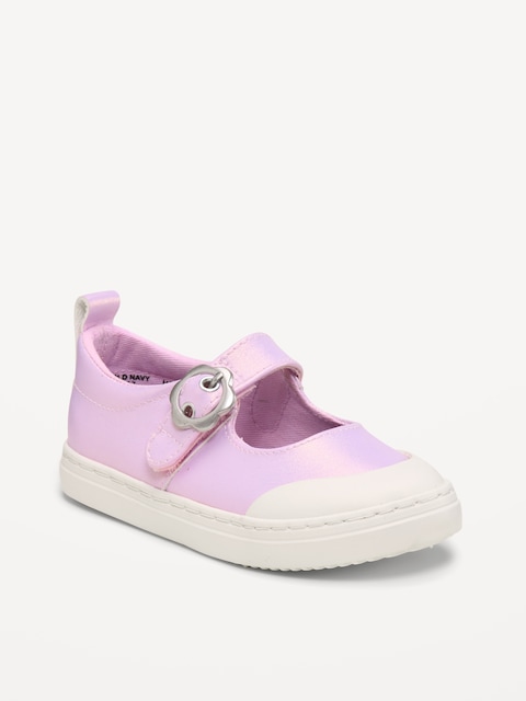 Shiny Faux-Leather Mary Jane Sneakers for Toddler Girls