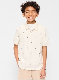 Image number 1 showing, Printed Short-Sleeve Pique Polo Shirt for Boys