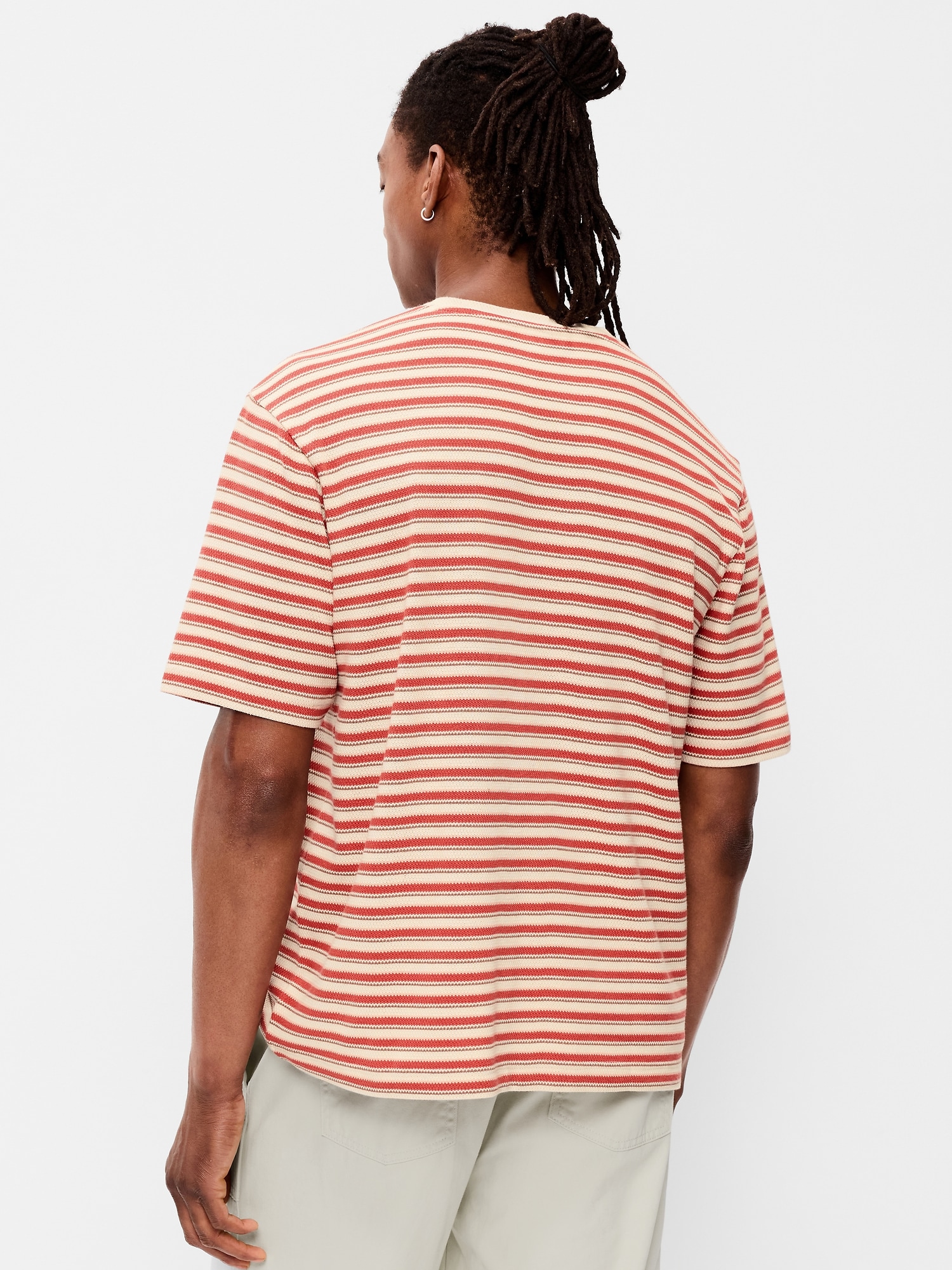 Textured-Knit Striped T-Shirt