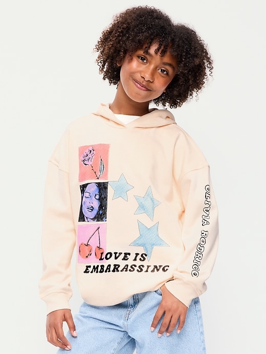 Image number 1 showing, Olivia Rodrigo™ Oversized Graphic Tunic Hoodie for Girls