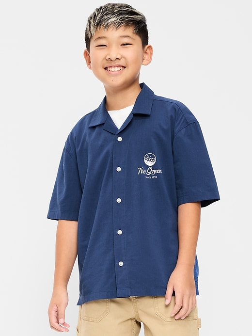 Image number 1 showing, Short-Sleeve Boxy Graphic Shirt for Boys