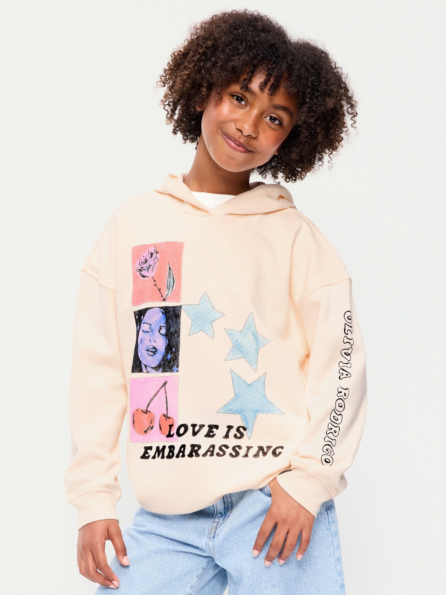 Худи Old Navy Olivia Rodrigo™ Oversized Graphic Tunic для девочек, цвет: Creme De La Creme