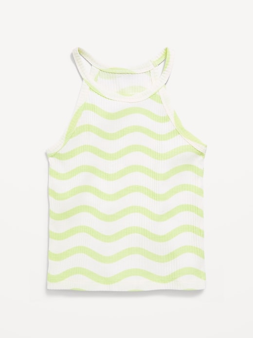 Image number 1 showing, Fitted Ribbed Halter Tank Top for Toddler Girls