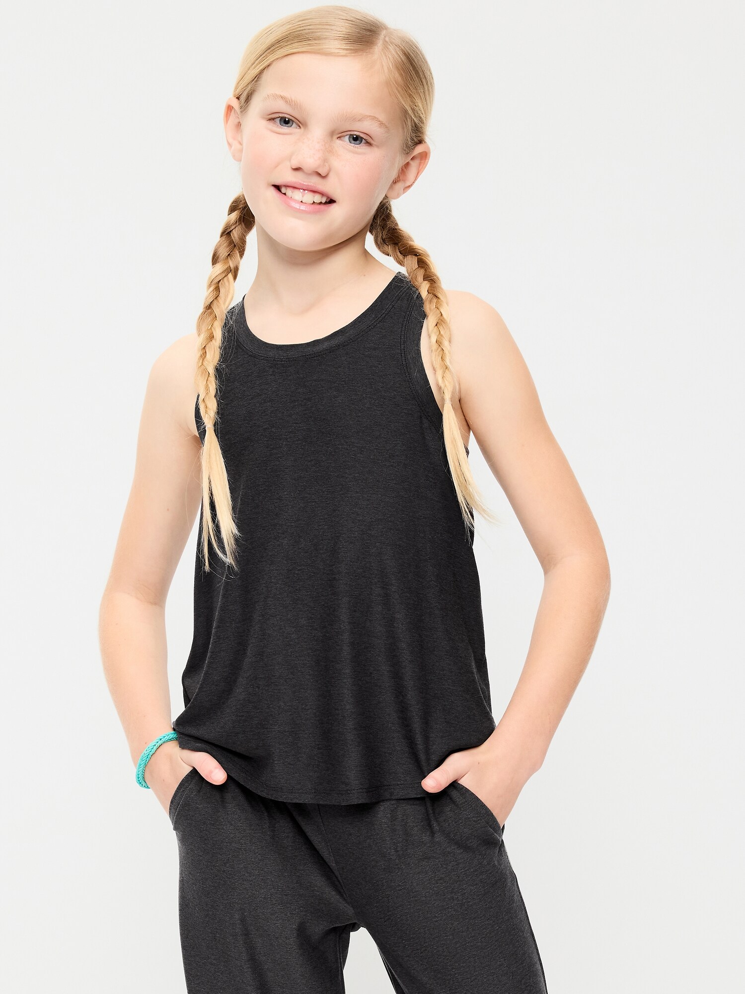 Топ Old Navy CloudMotion Tank Top для девочек, цвет: Чёрный — фото 5