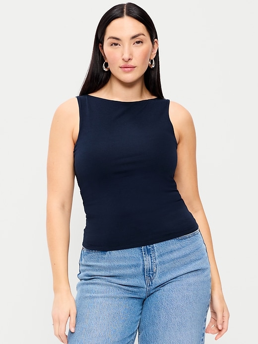 Image number 5 showing, Hug Double-Layer Boat-Neck Top