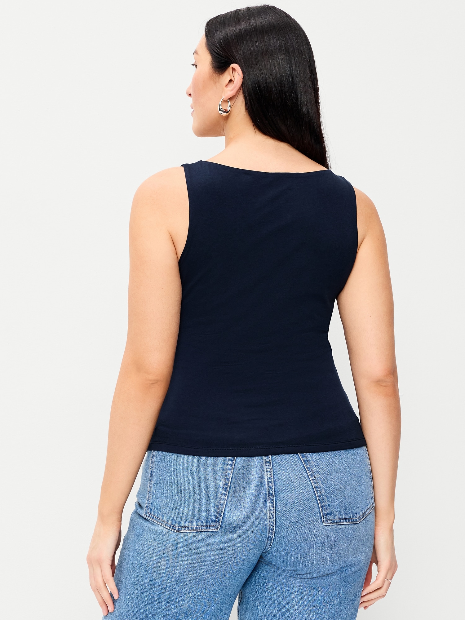 Hug Double-Layer Boat-Neck Top
