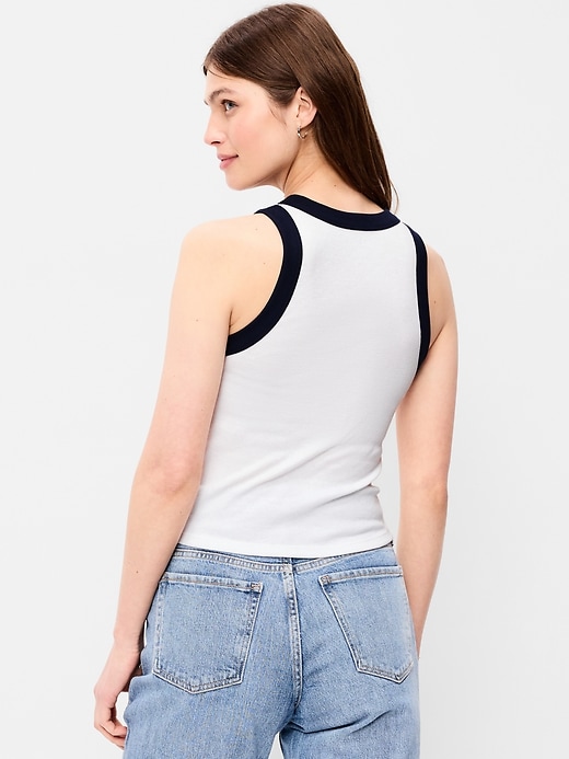 Image number 2 showing, Graphic Snug Crop Tank Top