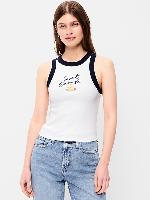 Graphic Snug Crop Tank Top | Old Navy