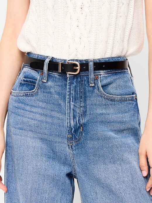 Image number 2 showing, Classic Slim Faux-Leather Belt