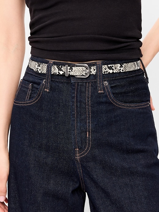 Image number 2 showing, Classic Slim Faux-Leather Belt