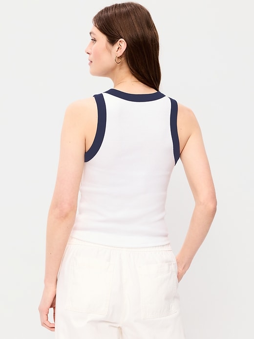 Image number 2 showing, Snug Ribbed Crop Tank Top