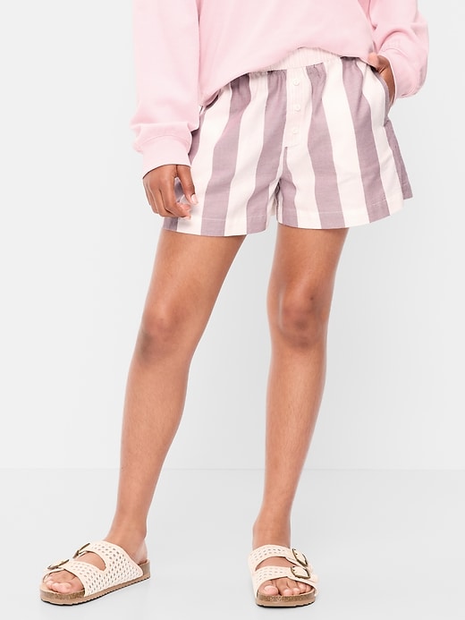 Image number 1 showing, Printed Twill Boxer Shorts for Girls