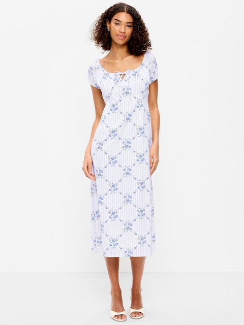 Scoop-Neck Midi Dress