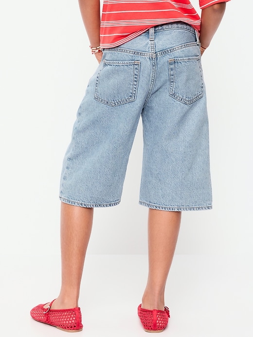 Image number 2 showing, Baggy Crossover Jean Shorts for Girls
