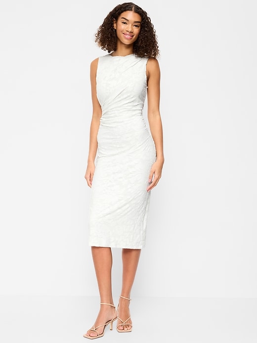 Image number 1 showing, Side-Drape Jersey Midi Dress