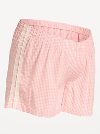 Image number 2 showing, Maternity Poplin Boxer Pajama Shorts