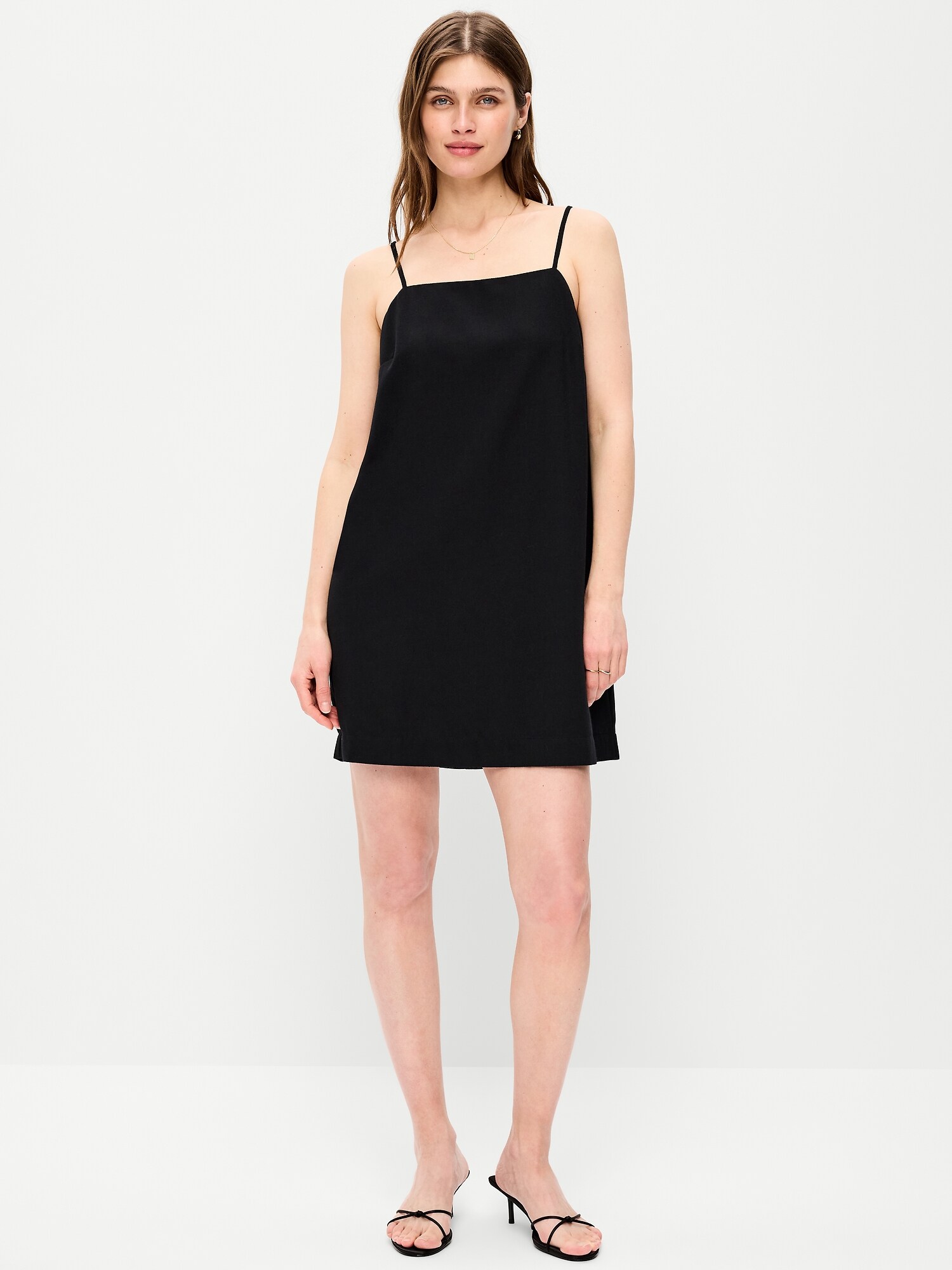 Женское платье Old Navy Strappy Mini Shift, цвет: Чёрный