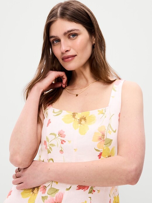 Image number 6 showing, Fit & Flare Sleeveless Linen-Blend Midi Dress