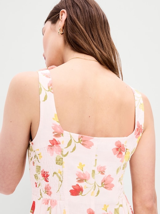 Image number 5 showing, Fit & Flare Sleeveless Linen-Blend Midi Dress