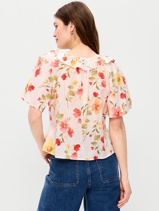 Image number 2 showing, Ruffle Tie-Front Top