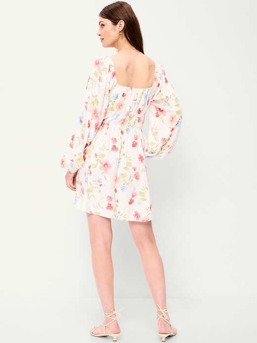 Image number 2 showing, Long-Sleeve Crepe Mini Dress
