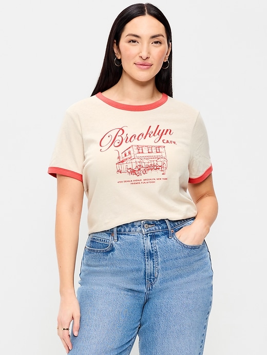 Image number 6 showing, EveryWear Crew-Neck Graphic Ringer T-Shirt