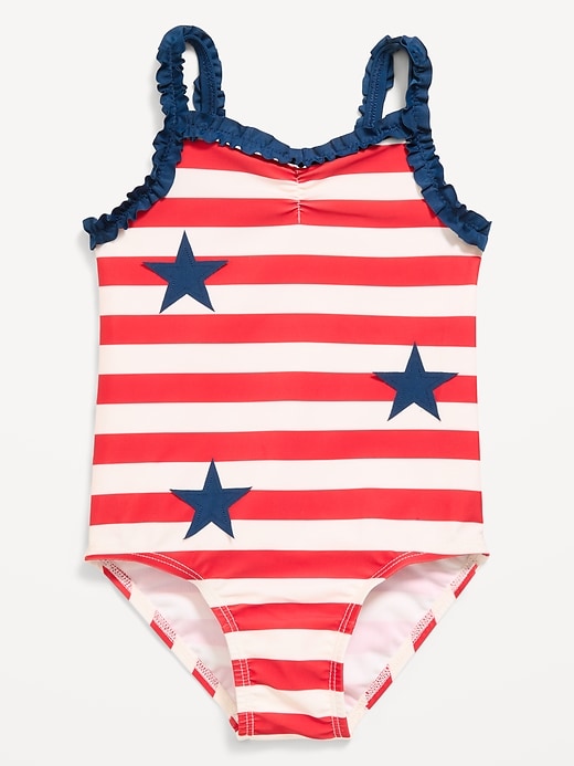 Image number 1 showing, Printed One-Piece Swimsuit for Toddler Girls