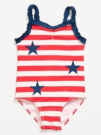 Image number 1 showing, Printed One-Piece Swimsuit for Toddler Girls