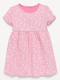 Image number 1 showing, Printed Short-Sleeve Ribbed Dress for Toddler Girls