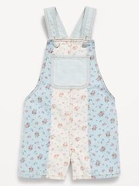 Image number 2 showing, Printed Baggy Denim Shortalls for Toddler Girls