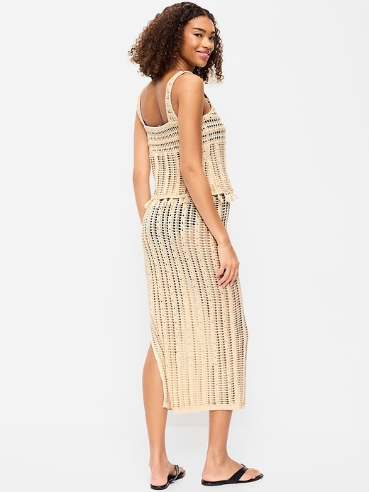 Image number 3 showing, Open-Weave Column Maxi Skirt