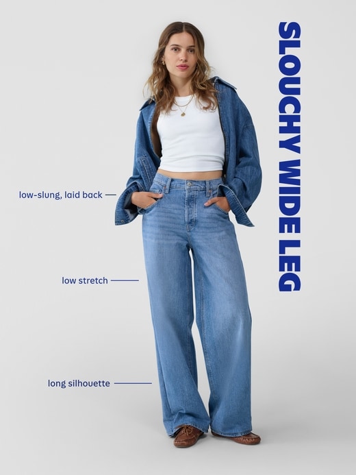 Image number 5 showing, Low-Rise Slouchy Wide-Leg Jeans