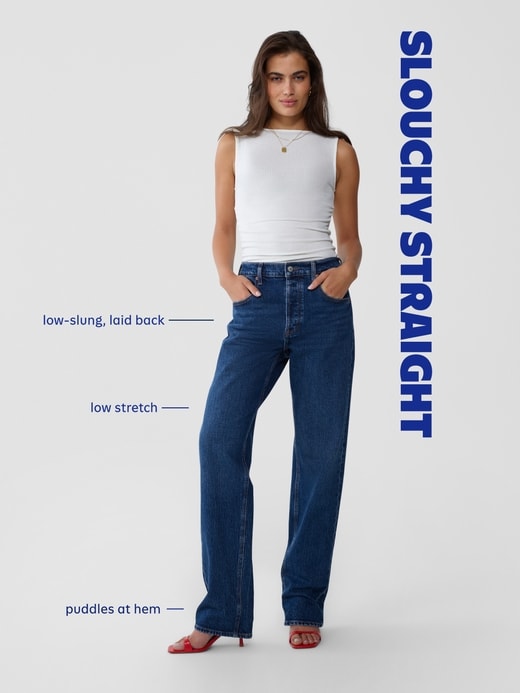 Image number 5 showing, Mid-Rise Slouchy Straight Jeans
