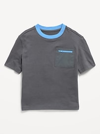Image number 1 showing, Oversized Short-Sleeve Utility Pocket T-Shirt for Toddler Boys