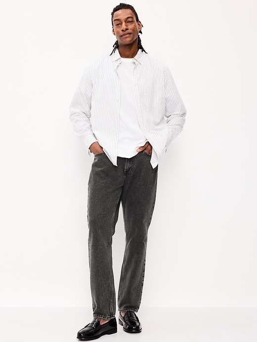 Image number 1 showing, Structured Straight Non-Stretch Jeans