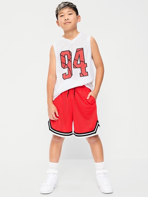 Image number 7 showing, Knee Length Mesh Basketball Shorts for Boys