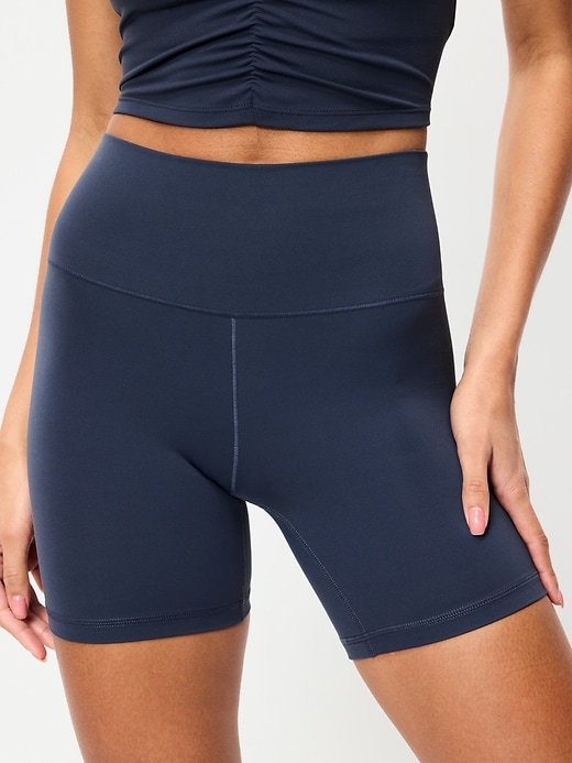 Image number 3 showing, High-Waisted StudioSmooth Biker Shorts -- 6-inch inseam