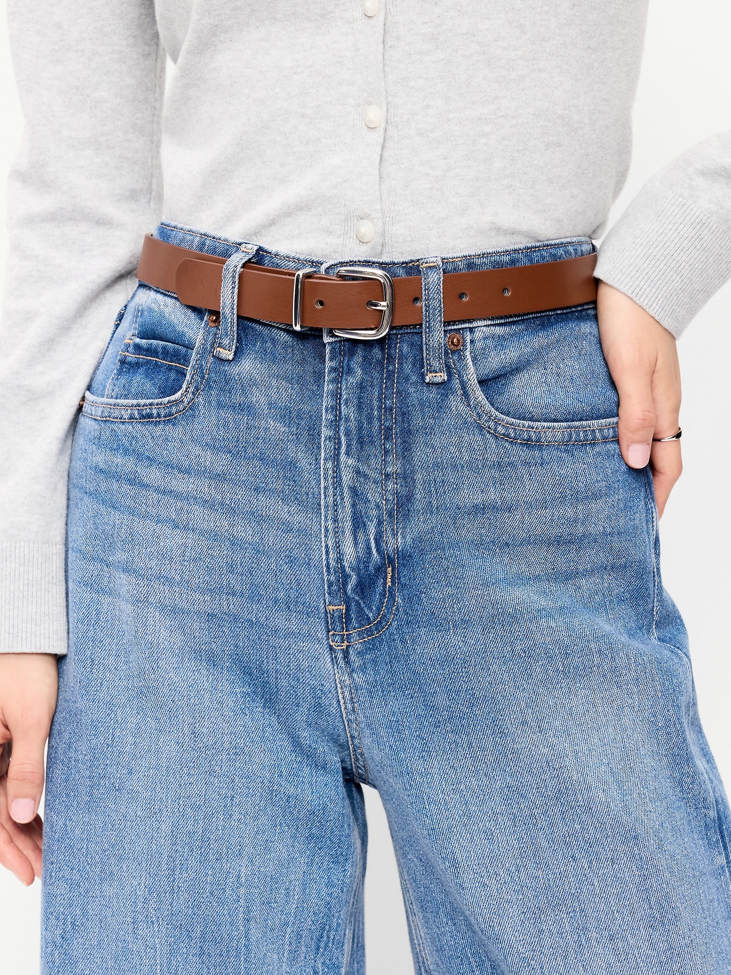 Classic Faux-Leather Belt
