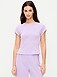 Short-Sleeve Pointelle Sleep Top - image 5