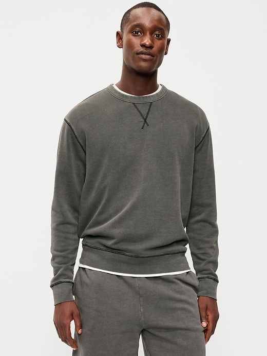 Image number 1 showing, Loose Garment-Washed Crew-Neck Sweatshirt