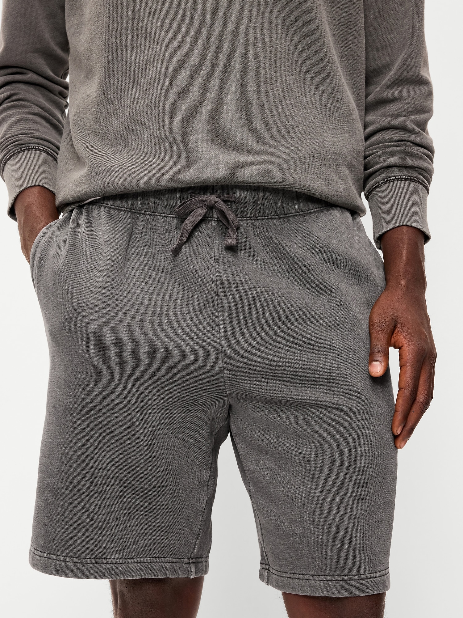 Baggy Garment-Washed Sweat Shorts -- 10-inch inseam