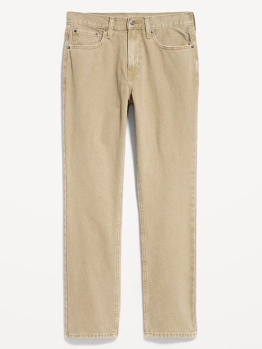 Image number 1 showing, Structured Straight Non-Stretch Jeans