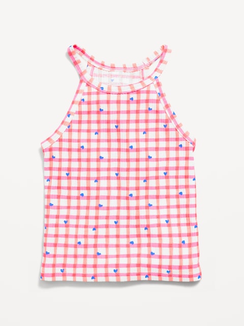 Fitted Ribbed Halter Tank Top for Toddler Girls