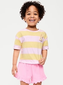 Image number 1 showing, Boxy Short-Sleeve Applique T-Shirt for Toddler Girls