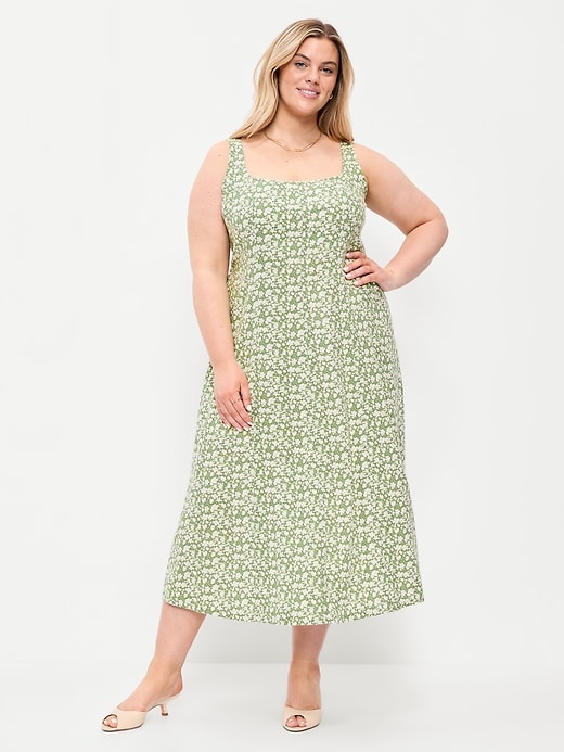 Image number 7 showing, Fit & Flare Sleeveless Linen-Blend Midi Dress