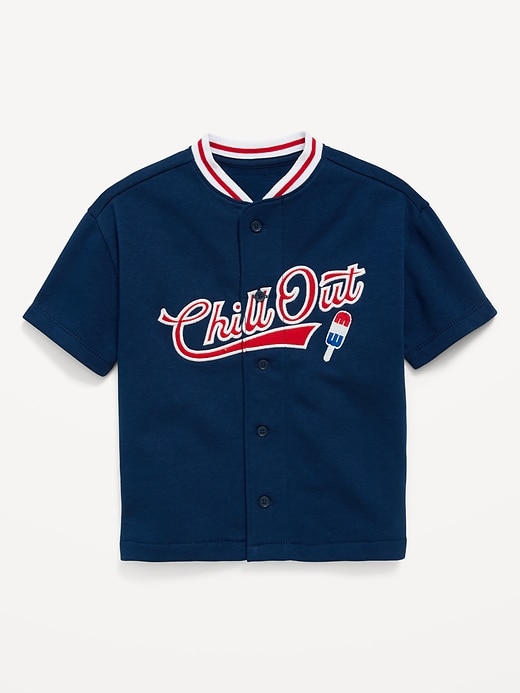 Image number 1 showing, Oversized Baseball Jersey Sweatshirt for Toddler Boys