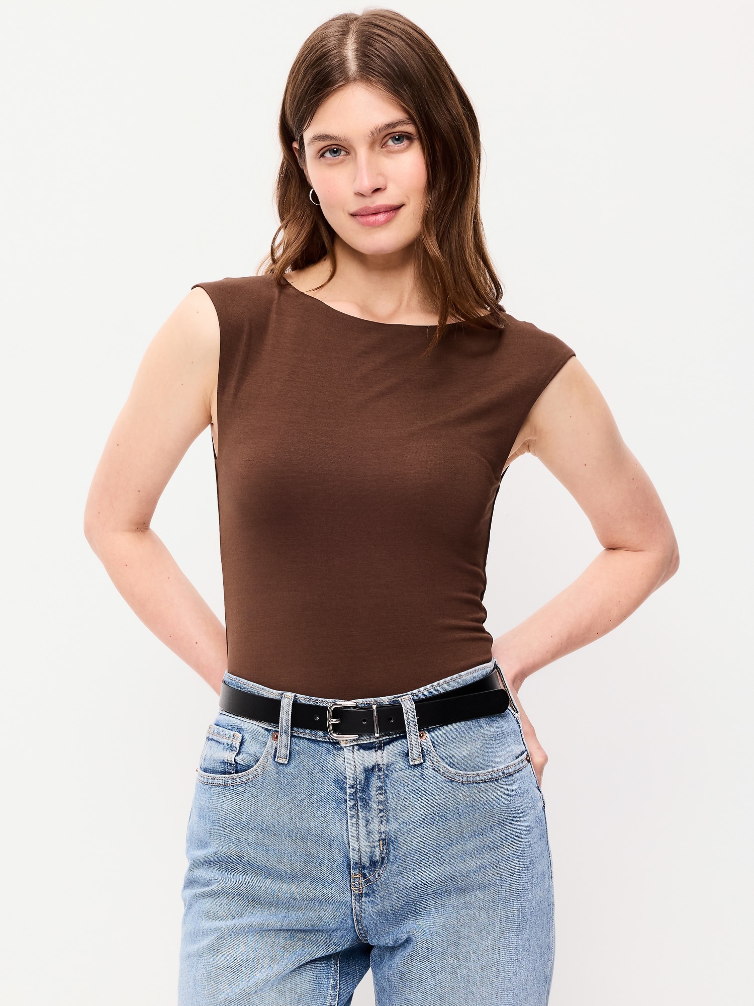 Cap-Sleeve Tie-Back Top